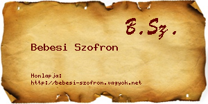 Bebesi Szofron névjegykártya